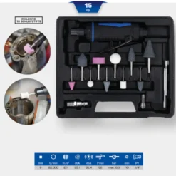 Meuleuse axiale droite pneumatique 15 pcs BRILLIANT TOOLS - BT160700