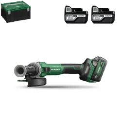Meuleuse 125mm 18 V 5.0Ah Brushless avec interrupteur homme mort 2 batteries et 1 coffret Hitcase HIKOKI - G1813DFWQZ