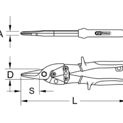 Mini cisaille à tôle - coupe droite KS TOOLS 118.0152