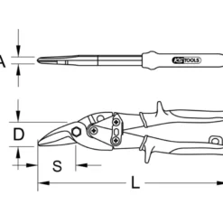 Mini cisaille à tôle - coupe à droite KS TOOLS 118.0151