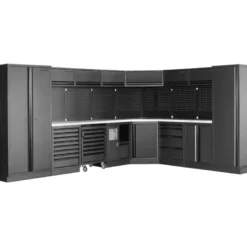 Mobilier d'Atelier avec Angle 8 Éléments avec Servante MOBILIO BLK Kraftwerk - 3964E-BLK