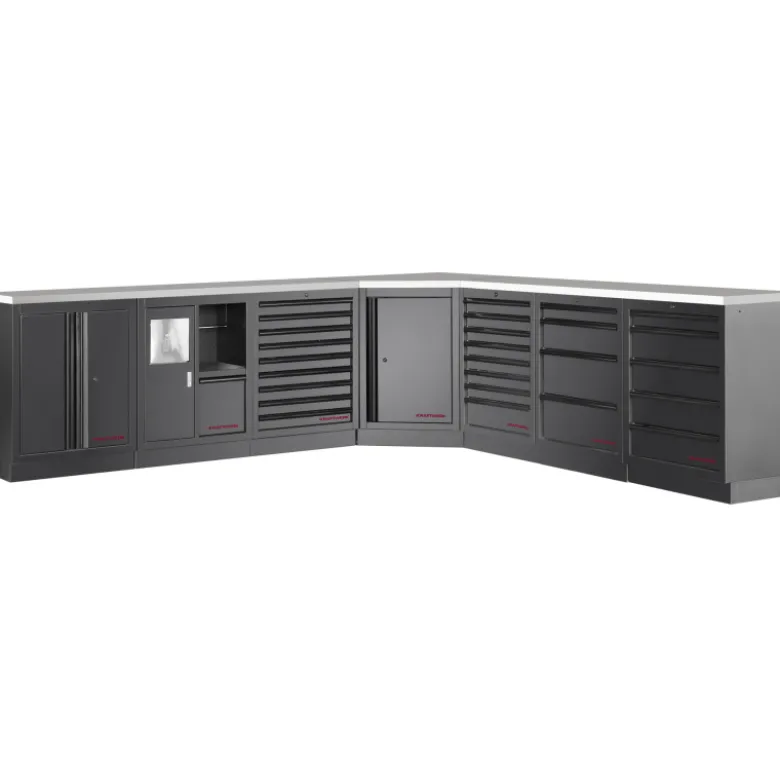 Mobilier d'Atelier d'Angle Bas 7 éléments COMBI MOBILIO Black KRAFTWERK - 3964M-BLK
