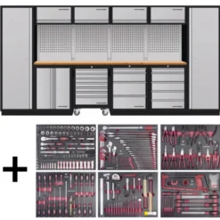 Mobilier d'atelier 6 éléments avec servante MOBILIO + 6 Modules d'outils KRAFTWERK - 3964K-HS745H-K4/105.515.000