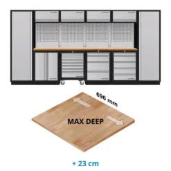 Mobilier d'atelier 6 éléments avec servante KOMBI MOBILIO Max deep KRAFTWERK 3964K-HS745H-K4-EX