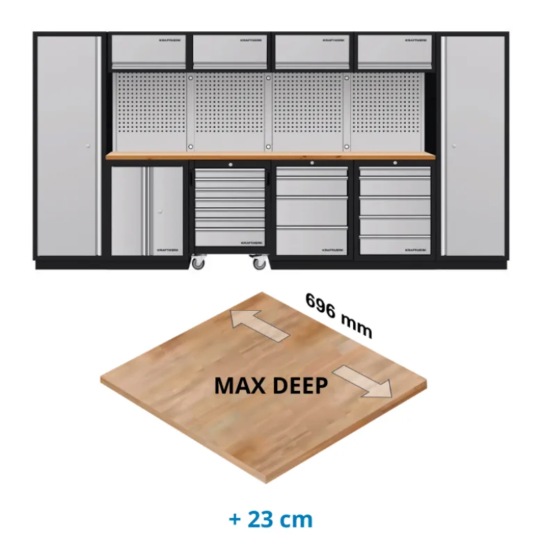 Mobilier d'atelier 6 éléments avec servante KOMBI MOBILIO Max deep KRAFTWERK 3964K-HS745H-K4-EX