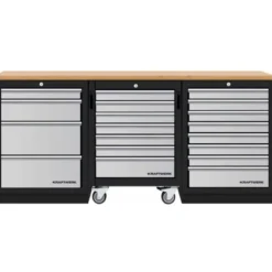 Mobilier d'atelier 3 éléments avec chariot d'atelier combi-standard MOBILIO - KRAFTWERK 3964K-4R8