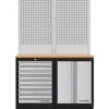 Mobilier d'atelier 2 éléments combi-standard + panneaux perforés MOBILIO - KRAFTWERK 3964K-9S-W