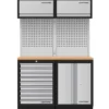 Mobilier d'atelier 2 éléments combi-standard + panneaux perforés + 2 meubles hauts MOBILIO - KRAFTWERK 3964K-9S-K2