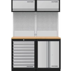 Mobilier d'atelier 2 éléments combi-standard + panneaux perforés + 2 meubles hauts MOBILIO - KRAFTWERK 3964K-9S-K2