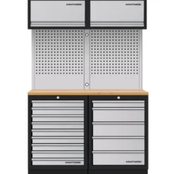 Mobilier d'atelier 2 éléments combi-standard + panneaux perforés + 2 meubles hauts MOBILIO - KRAFTWERK 3964K-95K2