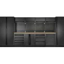 Mobilier d'Atelier 6 Éléments dont 1 Armoire Double Porte MOBILIO BLK Kraftwerk - 3964K-BLK-013