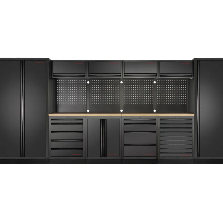 Mobilier d'Atelier 6 Éléments dont 1 Armoire Double Porte MOBILIO BLK Kraftwerk - 3964K-BLK-013