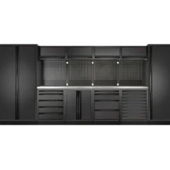 Mobilier d'Atelier 6 Éléments dont 1 Armoire Double Porte MOBILIO BLK Kraftwerk - 3964K-BLK-013