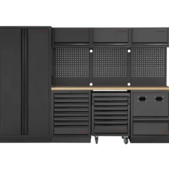 Mobilier d'Atelier 4 Éléments MOBILIO BLK avec Servante Kraftwerk - 3964K-BLK