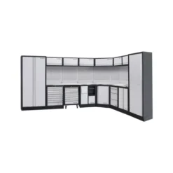 Mobilier d'atelier modulaire 8 éléments MOBILIO avec meuble d'angle bas KRAFTWERK
