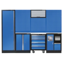 Mobilier 4 Éléments - Bleu Plan De Travail Inox King Tony - 87D11AKBTS