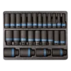 Module ABS De Douilles À Chocs Longues 1/2" Métriques - 25Pcs King Tony - 94435MP