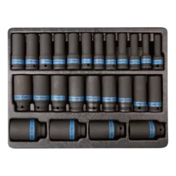 Module ABS De Douilles À Chocs Longues 1/2" Métriques - 25Pcs King Tony - 94435MP