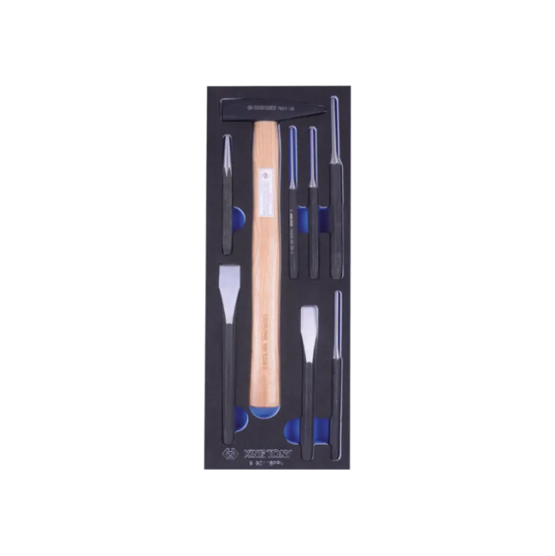 Module De Chasse-Goupilles, Burins Et Marteau - 8 Pièces King Tony - 990118PRV