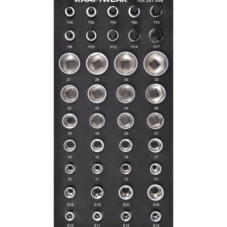 Module de douilles 1/2" BASIC LINE, 38 pièces, 40x20 - KRAFTWERK 105.301.006