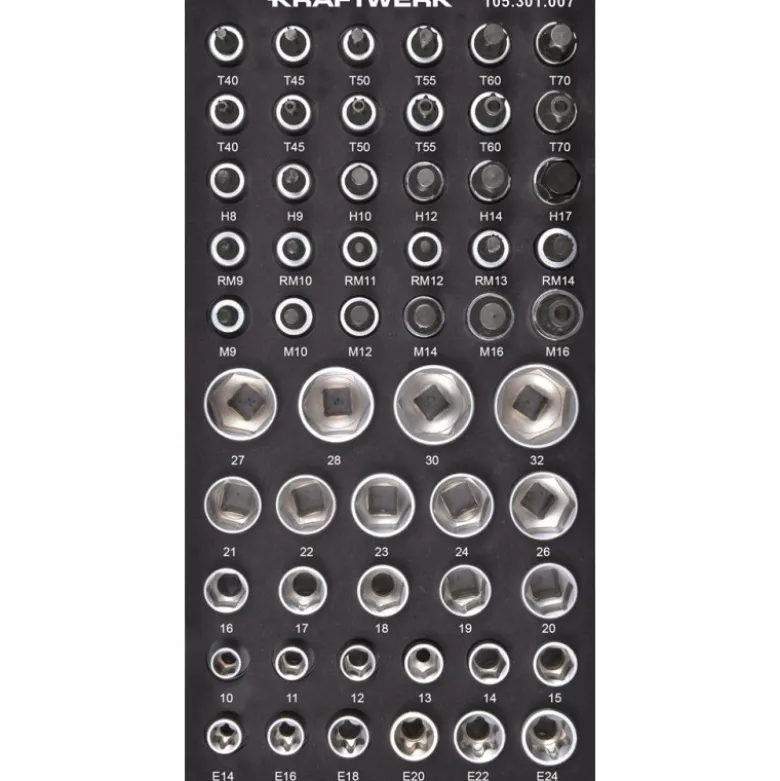 Module de douilles 1/2" BASIC LINE, 56 pièces, 40x20 - KRAFTWERK 105.301.007