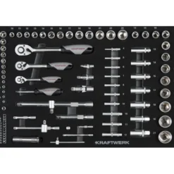 Module de douilles 1/4" + 3/8" + 1/2" BASIC LINE, 86 pièces - KRAFTWERK 105.102.011