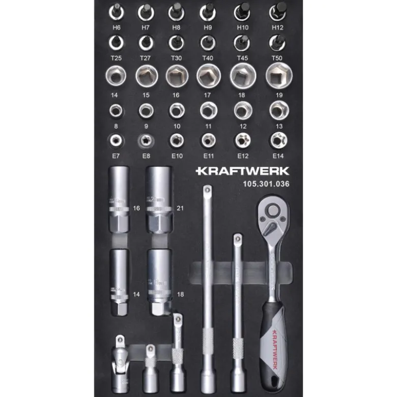 Module de douilles 3/8" BASIC LINE, 40 pièces, 40x20 - KRAFTWERK 105.301.036