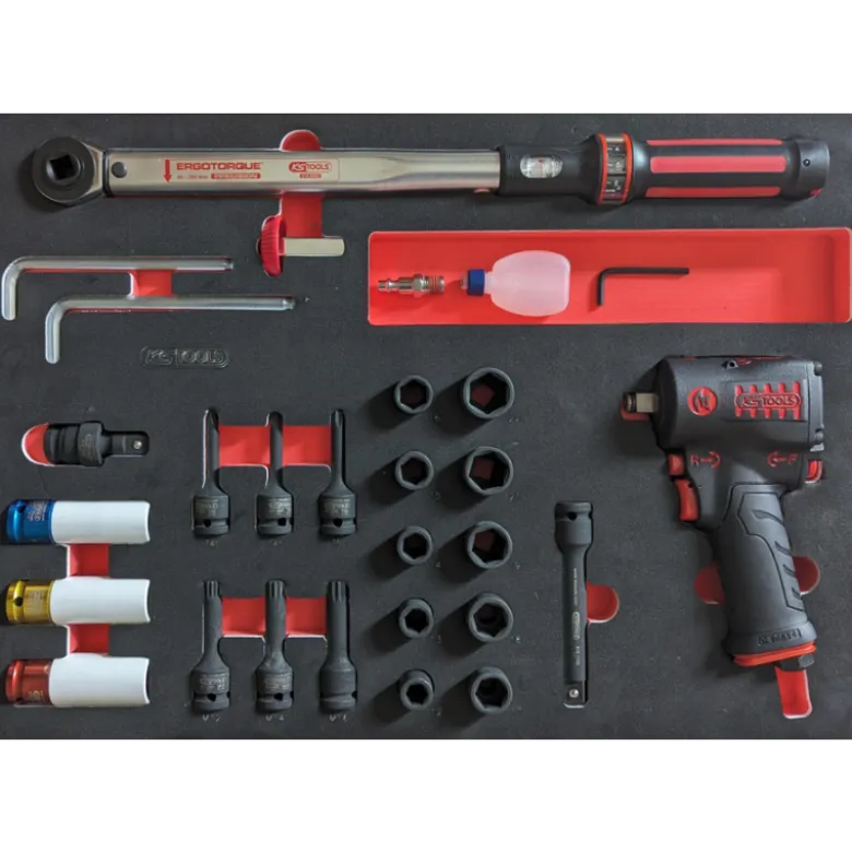 Module de douilles + clé à chocs 1/2'' + clé dynamométrique 1/2" 25pcs KS TOOL - 711.1025
