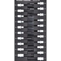 Module de douilles embouts 1/2", Multi-dents, Ribe 100 mm - BASIC LINE, 21 pièces, 40x20 - KRAFTWERK 105.301.004