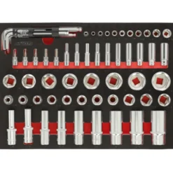 Module de douilles en pouces 1/4'' - 1/2'', 62 pièces KS TOOLS 712.1010