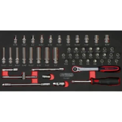 Module de douilles et accessoires ULTIMATE 1/4'' en pouces, 51 pièces KS TOOLS 713.1021