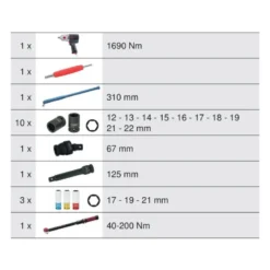 Module de douilles et clé à chocs 1/2", 19 pièces KS TOOLS - 711.1019