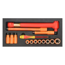 Module de Douilles et Clé Dynamométrique 1/2'' 10-50 Nm Isolées 1000V - 15 Pièces KS TOOLS - 713.1126