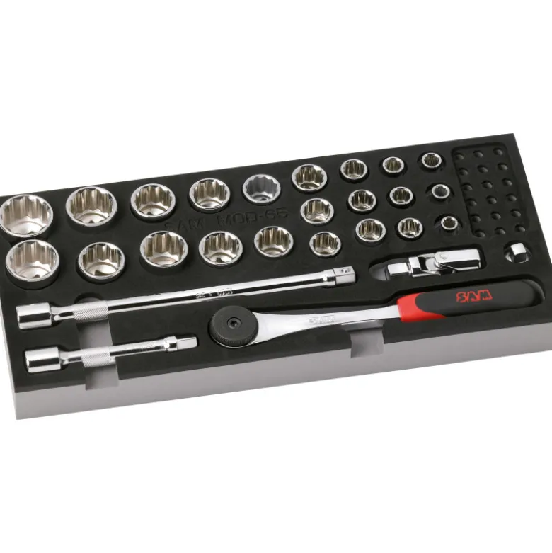 Module Mousse 1/3 De 27 Outils 1/2'' 12 Pans En Mm SAM Outillage - 75-S27MM