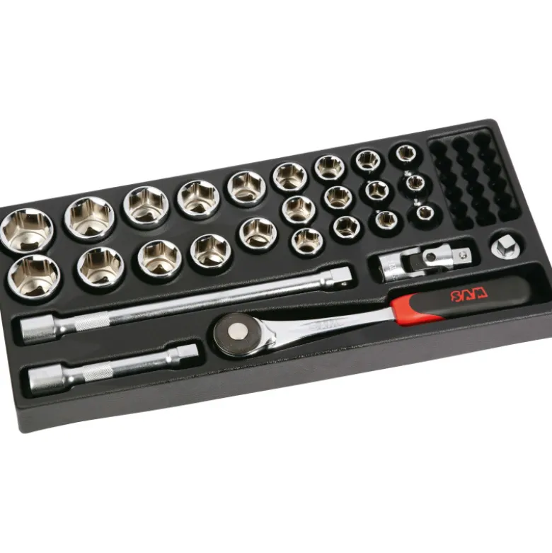 Module Mousse 1/3 De 27 Outils 1/2'' 6 Pans - Push - En Mm SAM Outillage - 75-SH27MM