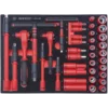 Module Mousse + Pp Douilles Et Accessoires Isolés 1/4"+3/8" 38Pièces King Tony - 955VE01MRV