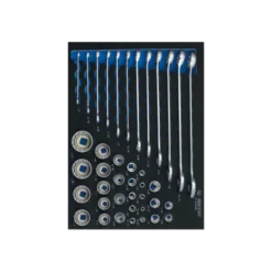 Module Mousse + Pp Douilles Et Clés Mixtes En Pouces 1/2"+1/4" 40 Pcs King Tony - 99040SRV