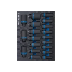 Module Mousse + Pp 19 Pcs Douilles Chocs Longues 1/2" King Tony - 94419MPE