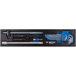 Module Mousse + Pp 43 Pièces Clés Mâles-Embouts-Rallonges King Tony - 990243MRE