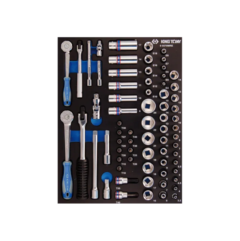 Module Mousse + Pp 70 Pièces Douilles 1/4 & 3/8" Et Accessoires King Tony - 95570MRE