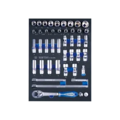 Module Mousse + Pp 44 Pièces Douilles 3/8" Et Accessoires King Tony - 93544MRV