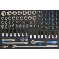 Module Mousse + Pp 84 Pièces Douilles 1/2" Et Accessoires King Tony - 94584MRE