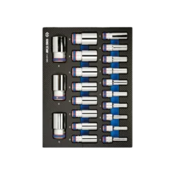 Module Mousse + Pp 21 Pièces Douilles Longues 1/2" 12Pans King Tony - 94221MRE