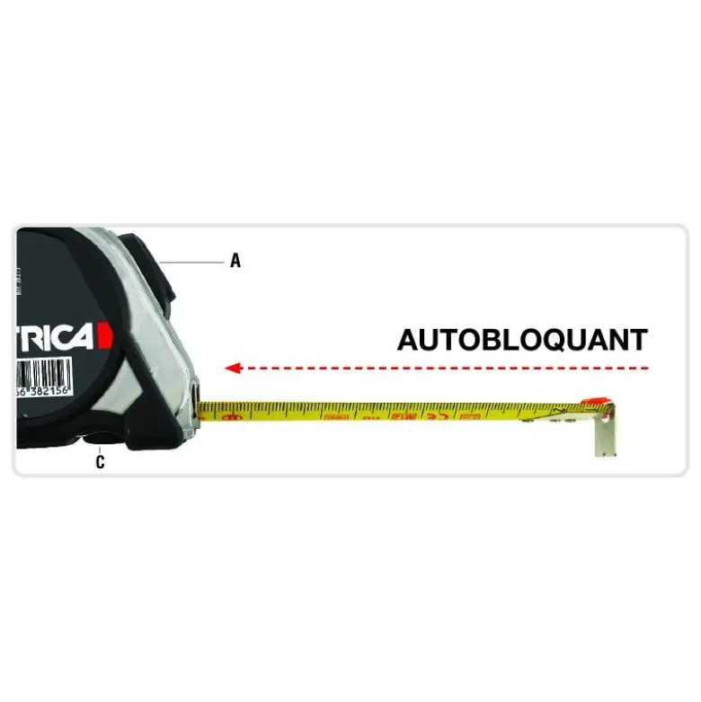 Mètre Ruban Action Chromed 3m à 8m - METRICA