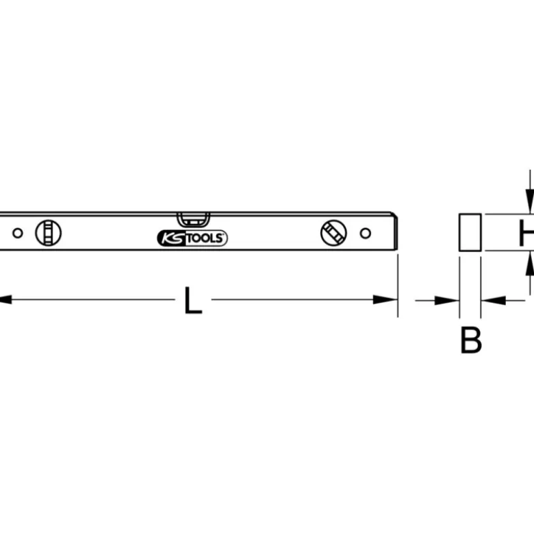 Niveau rectangulaire en aluminium anodisé 3 fioles KS TOOLS