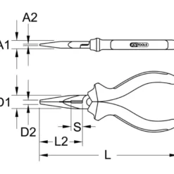 Pince à Bec demi-rond ULTIMATE KS TOOLS
