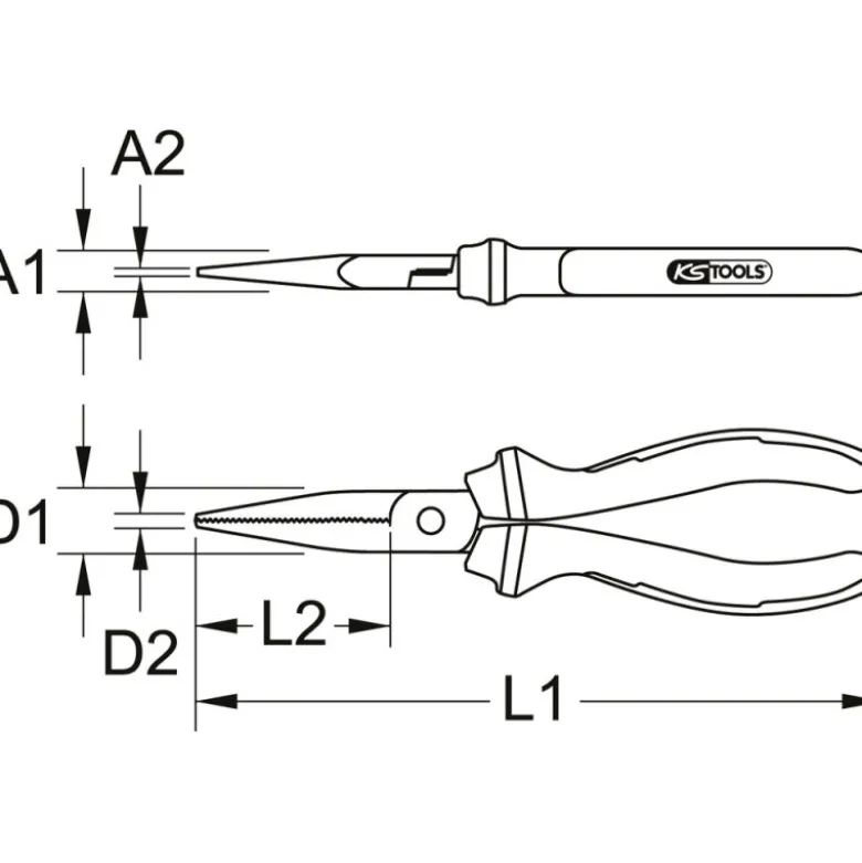 Pince à Bec Plat 170mm Isolé 1000v KS TOOLS 117.1125F