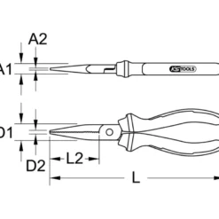 Pince à bec plat 165mm ULTIMATE KS TOOLS 922.8015