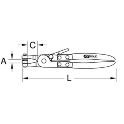 Pince à collier à mors fendus en croix KS TOOLS 115.1047