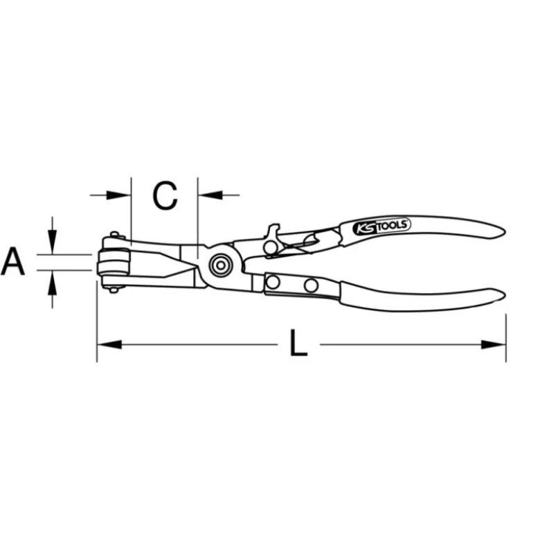 Pince à collier verrouillable, Dimensions : 216 X 71 X 60 - KS TOOLS 115.1042
